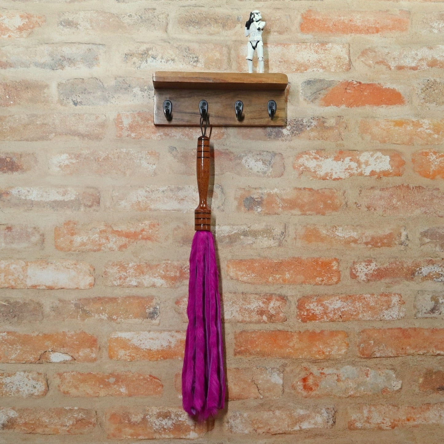 Bright Pink Rabbit Fur Flogger