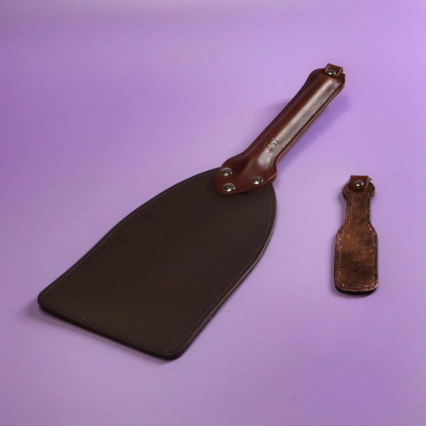 Booty Beater - Metallic Bronze Leather & Brown Leather
