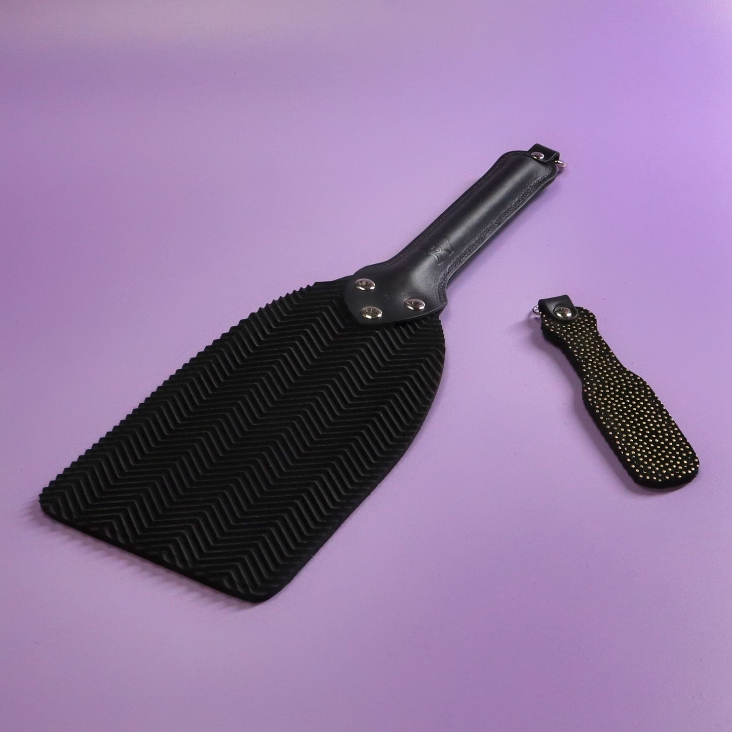 Booty Beater - Black and Gold Suede & Black Ripple Rubber