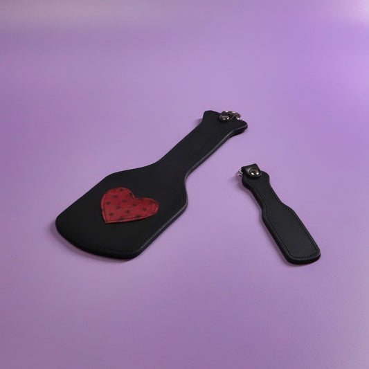 Intimidator Paddle - Red with Black Snowflake Suede & Black Leather