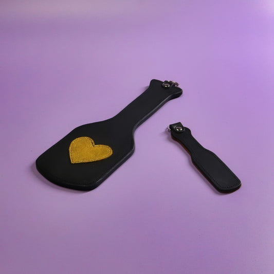 Intimidator Paddle - Metallic Yellow Suede & Black Leather