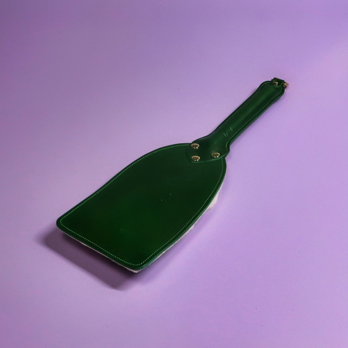 Booty Beater - Green Italian Leather & Hair on Hide Reindeer with Green Handle & Brass Hardware