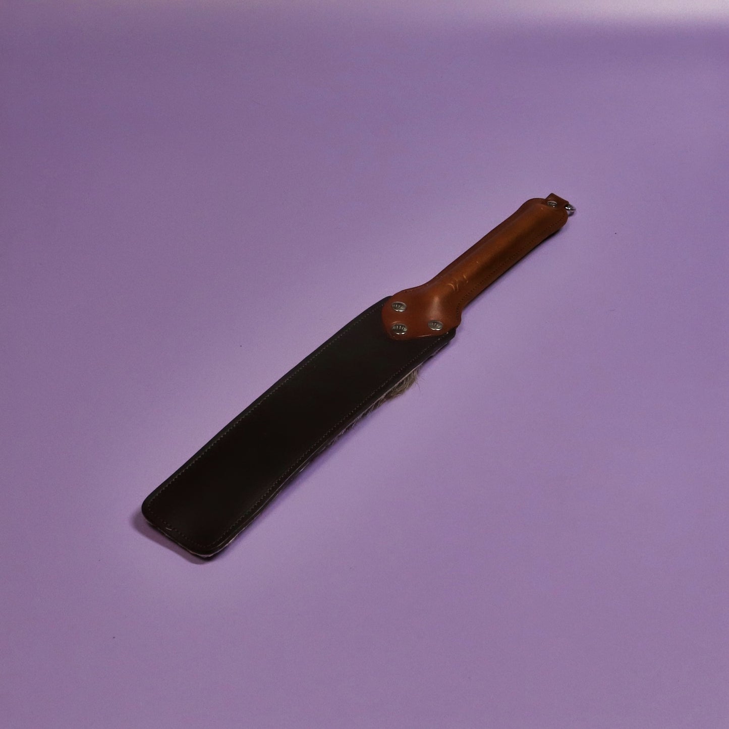 Punishment Paddle - Firm Brown Leather & Hair on Hide Reindeer
