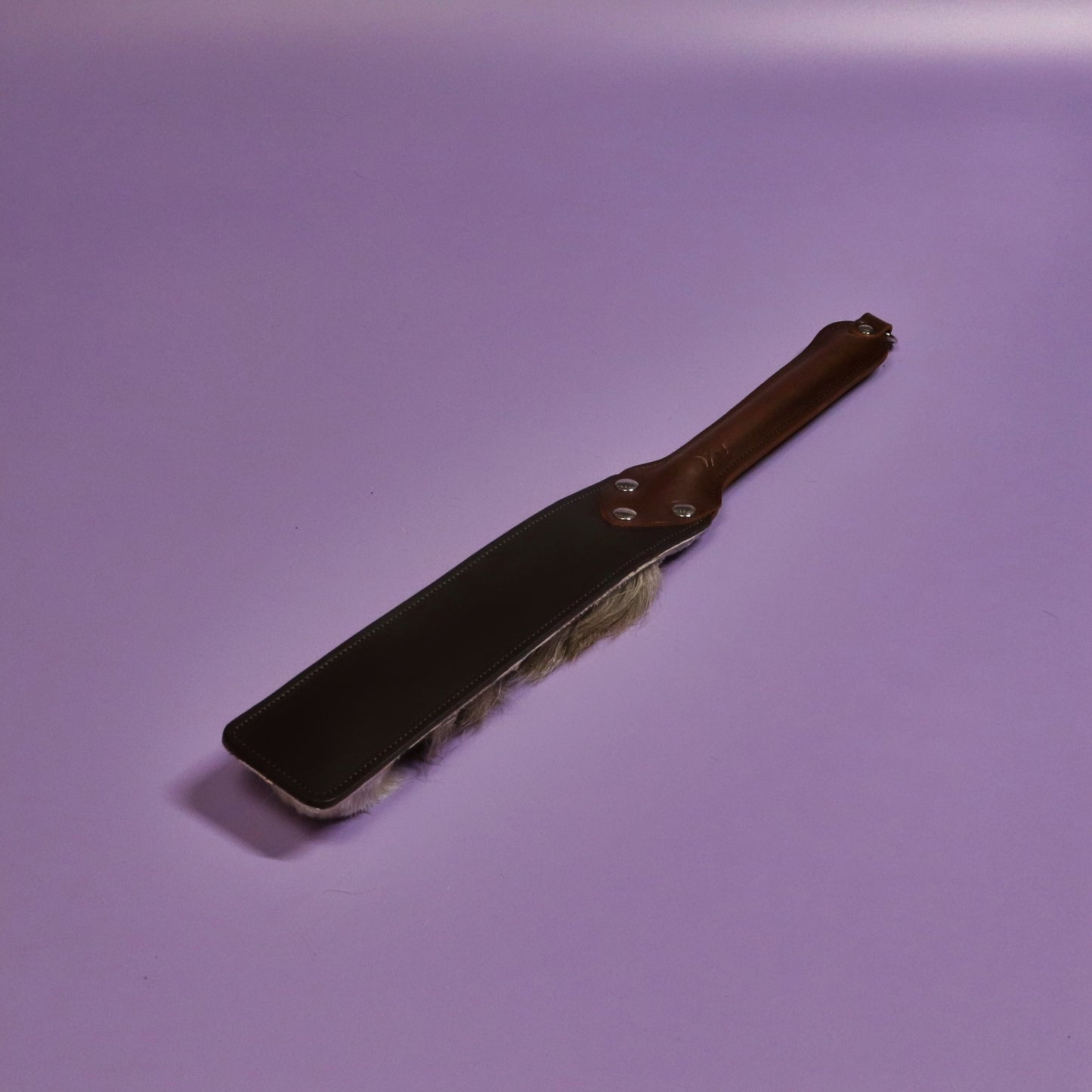 Punishment Paddle - Firm Brown Leather & Hair on Hide Reindeer