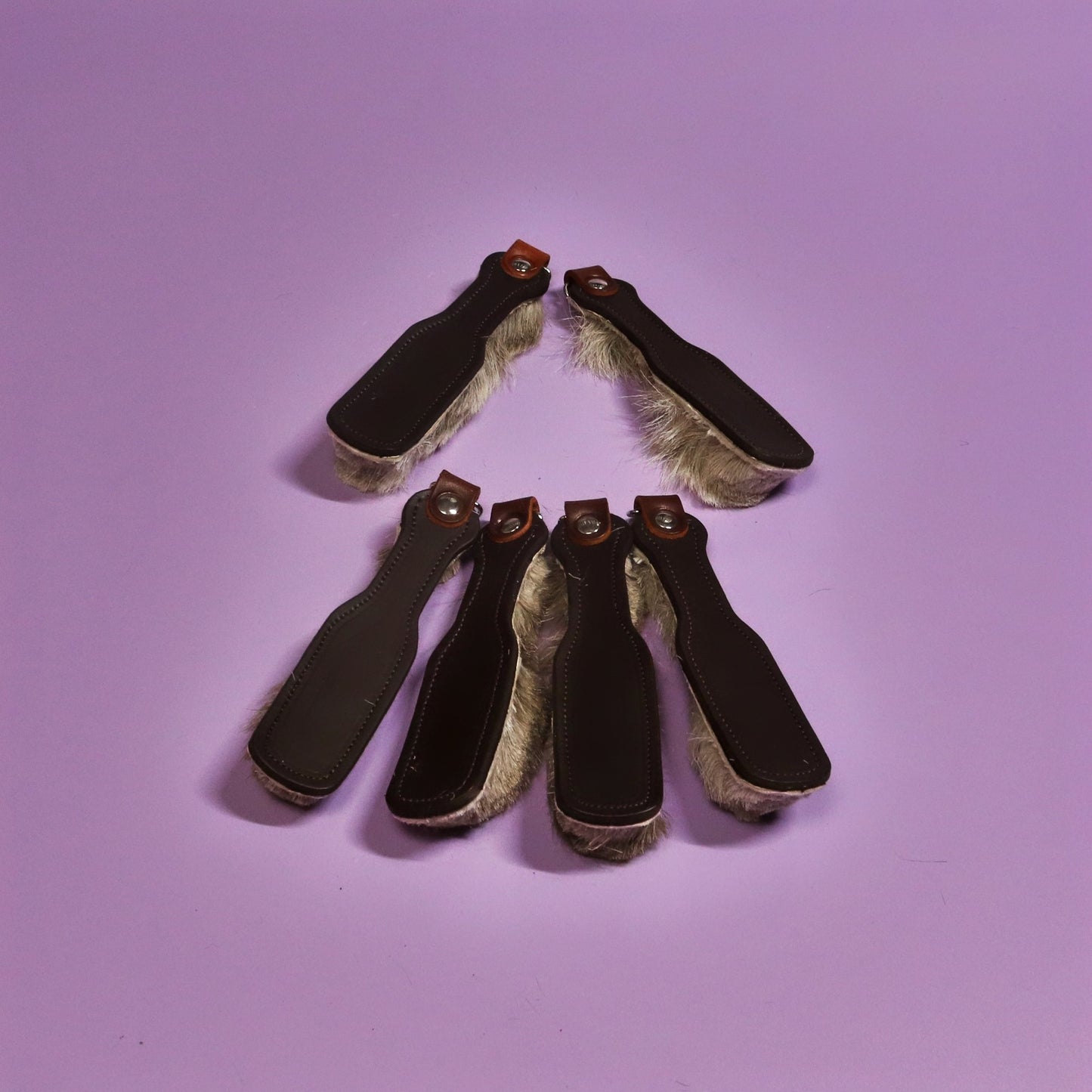 Mini Paddle - Firm Brown Leather & Hair on Hide Reindeer