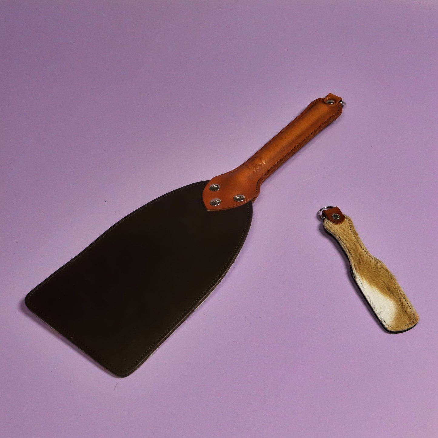 Booty Beater - Firm Brown Leather & Springbok with Tan Handle