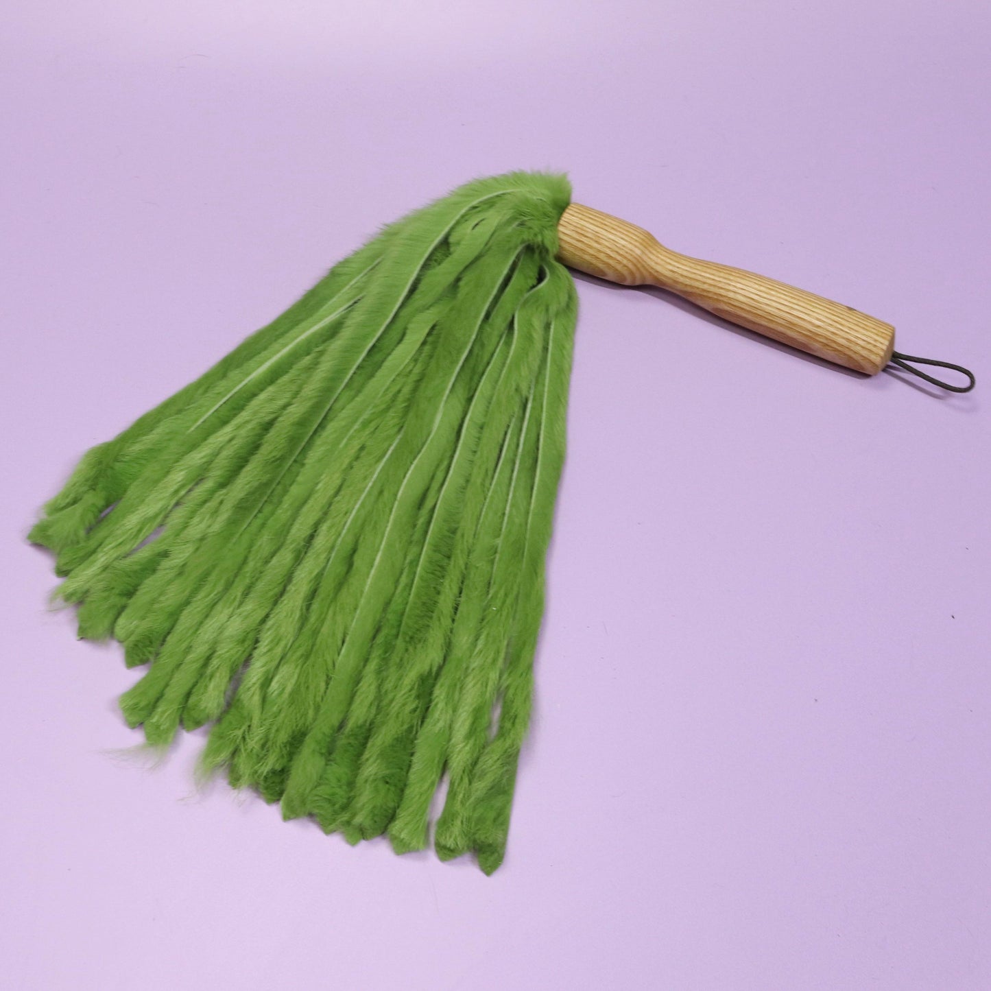 Lime Green Rabbit Fur Flogger