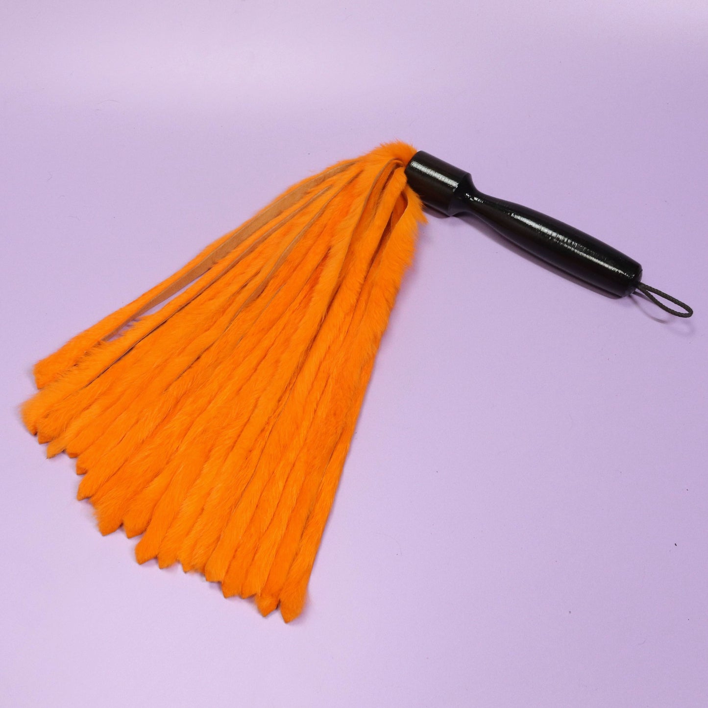 Orange Rabbit Fur Flogger