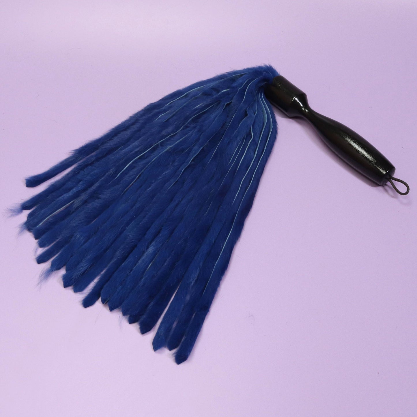 Royal Blue Rabbit Fur Flogger
