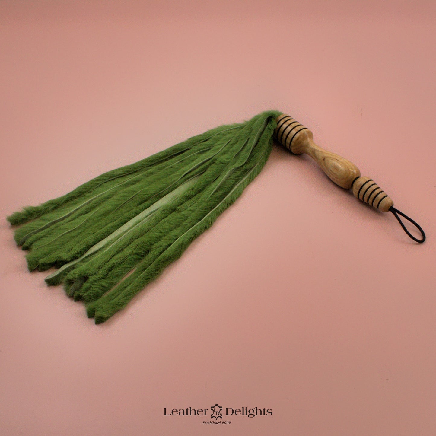 Lime Green Rabbit Fur Flogger