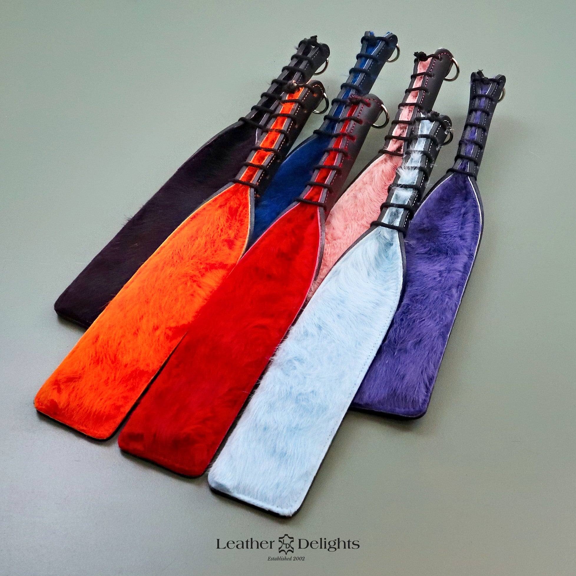 Leather Rabit Double Cheek Slapper - Leather & Rabbit Fur – Leather Delights
