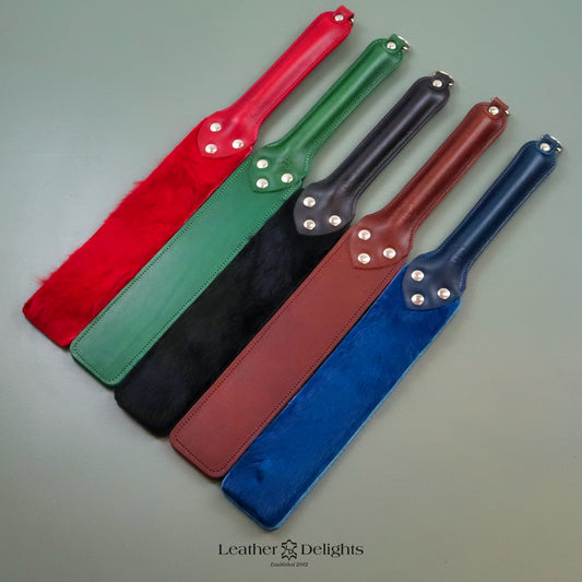 Punishment Paddle - Leather & Rabbit Fur