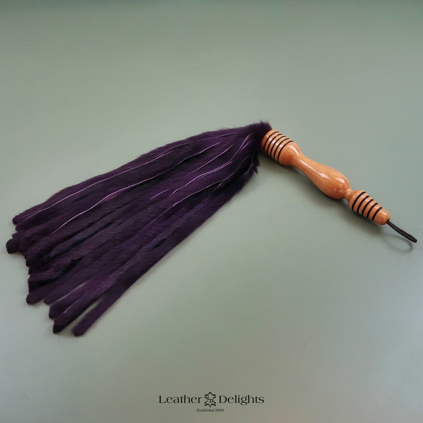 Purple Rabbit Fur Flogger