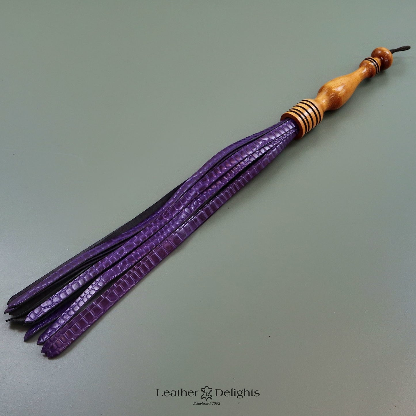 Firm Purple Crocodile Print Leather Flogger