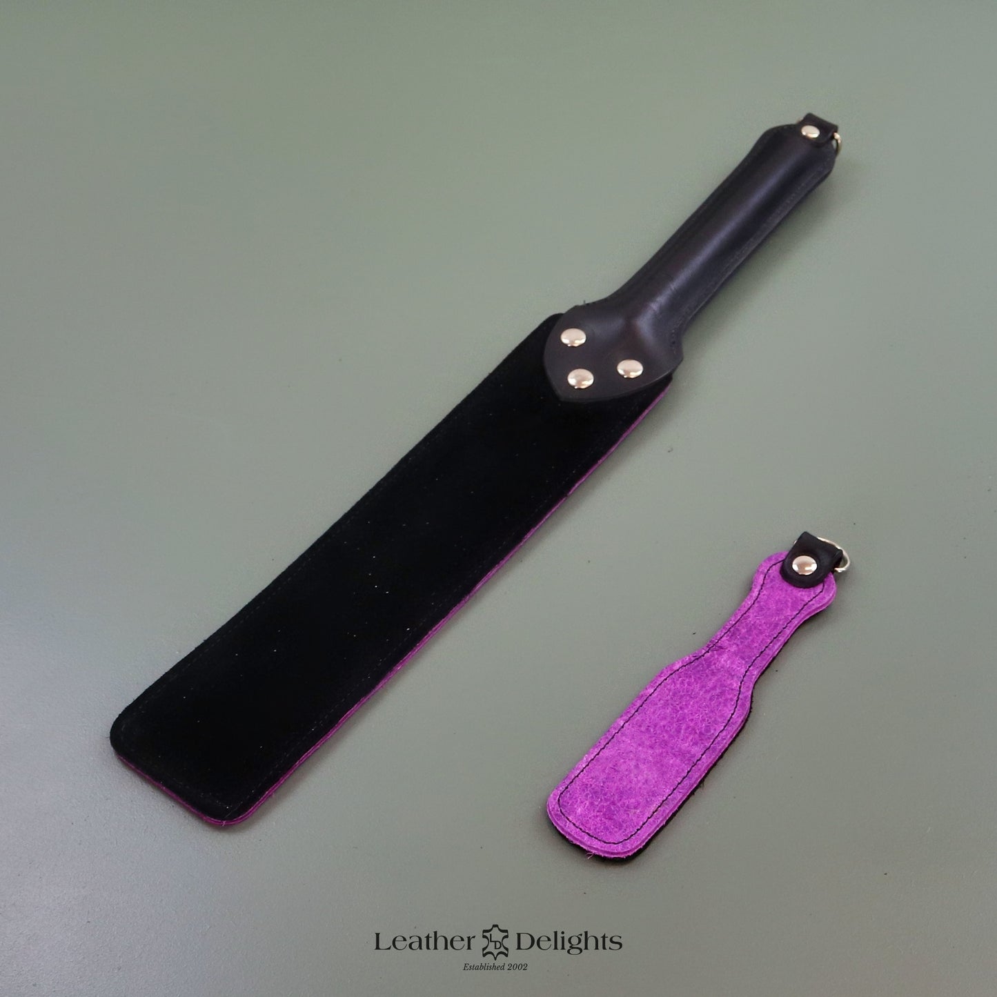 Punishment Paddle - Textured Purple Leather & Suede
