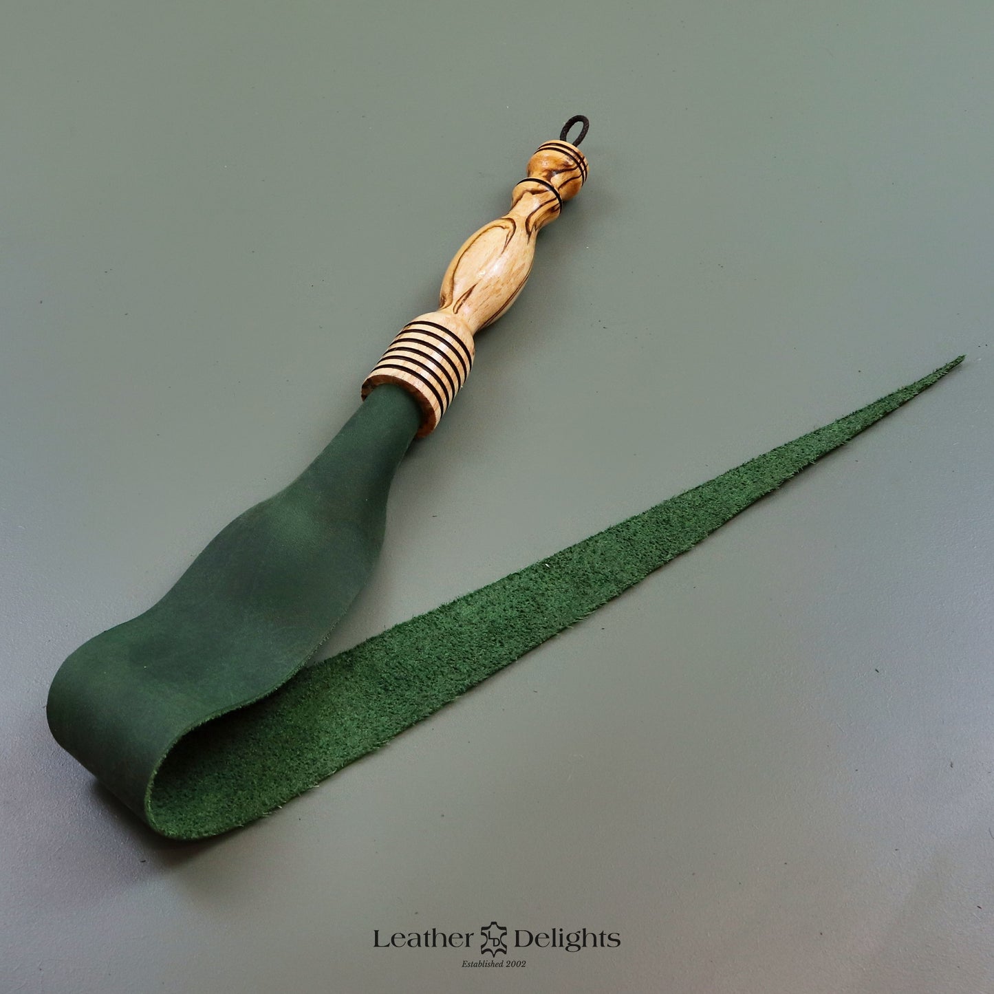 Soft Green Leather Dragon Tail