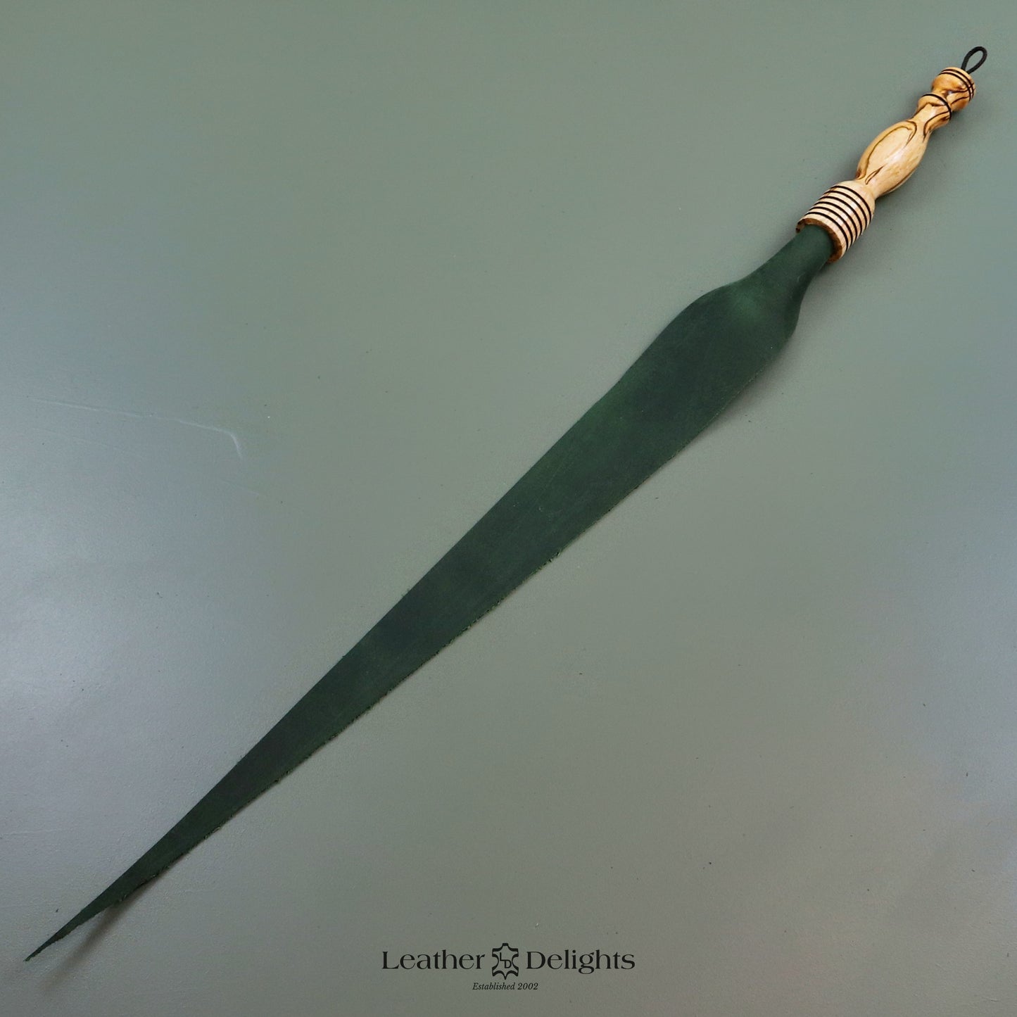 Soft Green Leather Dragon Tail