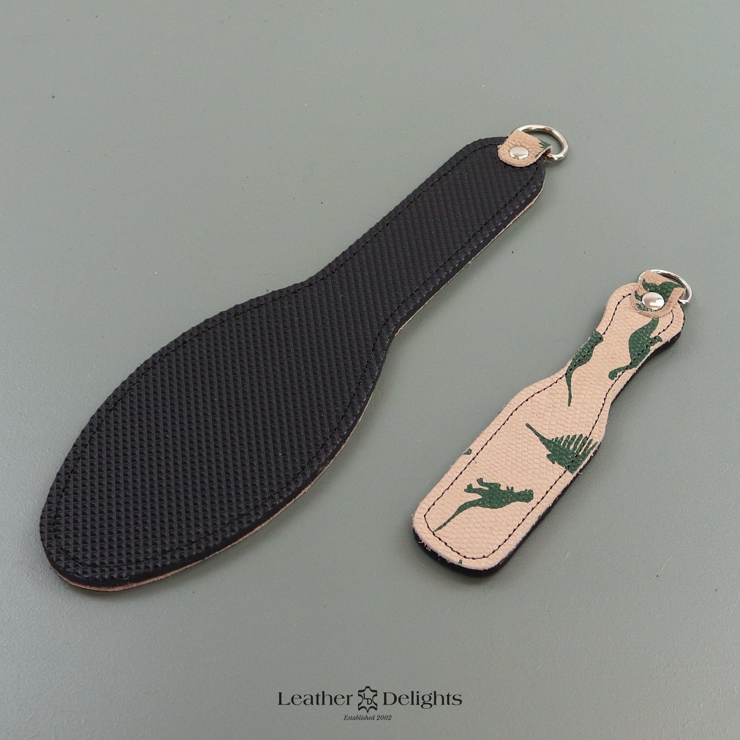 Shoe Sole - Dinosaur Print Leather & Dimpled Rubber