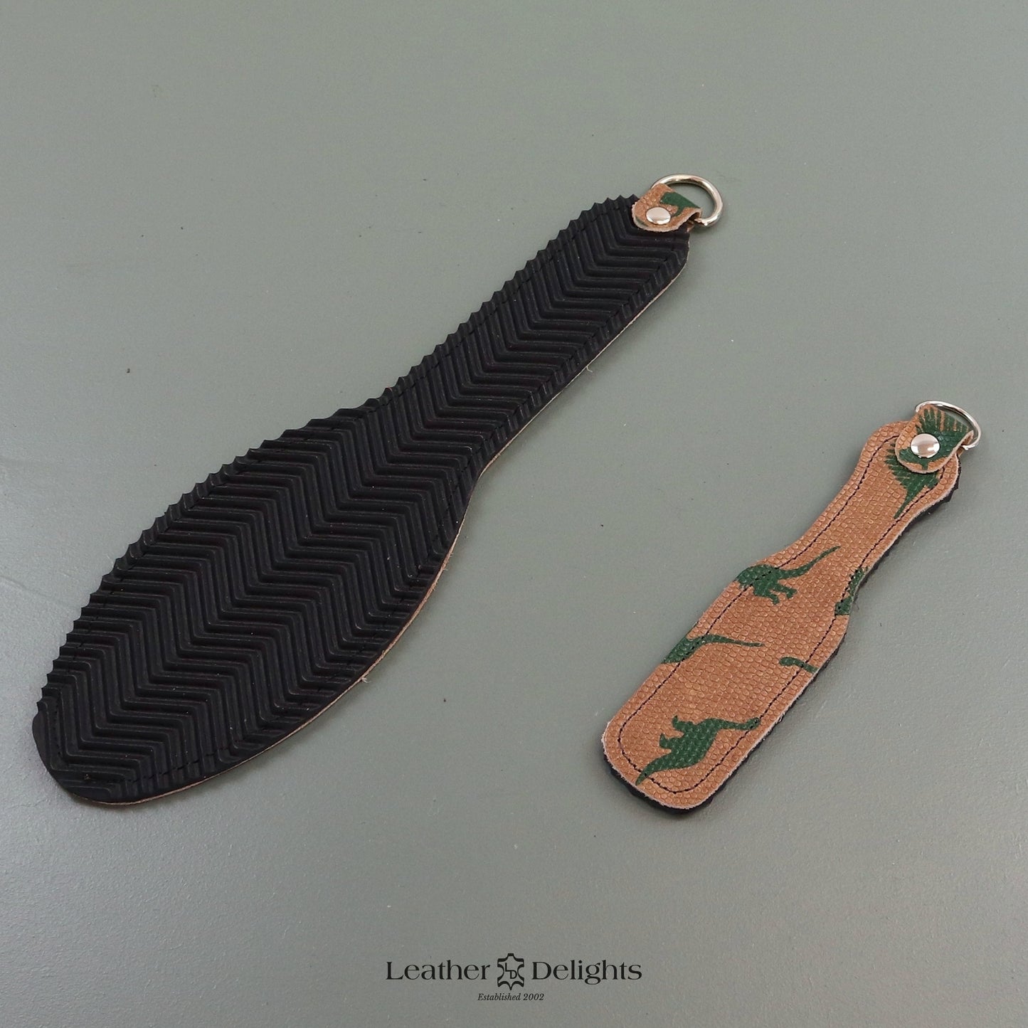 Shoe Sole - Dinosaur Print Leather & Ripple Rubber