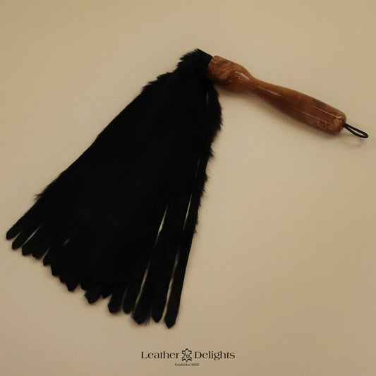 Black Rabbit Fur Flogger