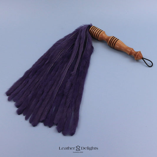 Violet Rabbit Fur Flogger