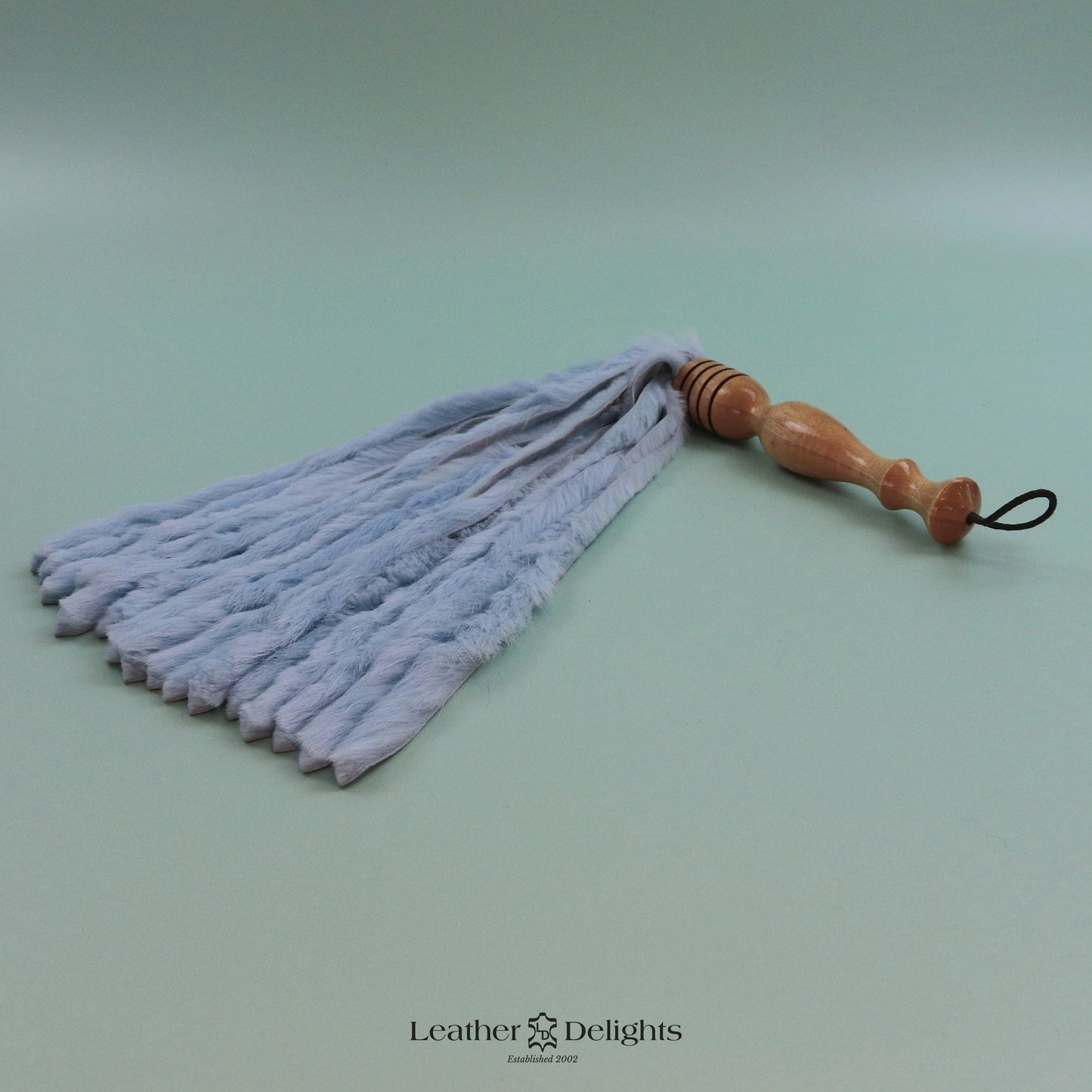 Baby Blue Rabbit Fur Flogger