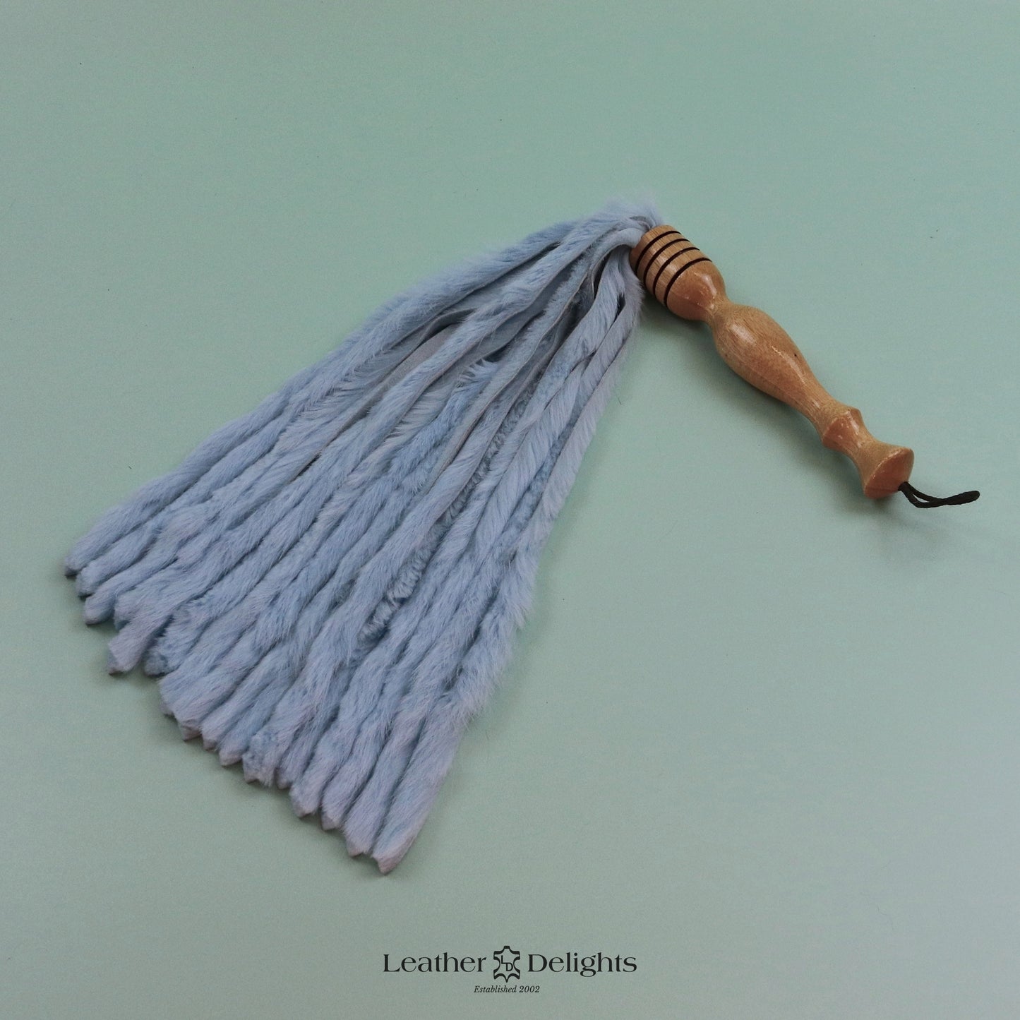 Baby Blue Rabbit Fur Flogger