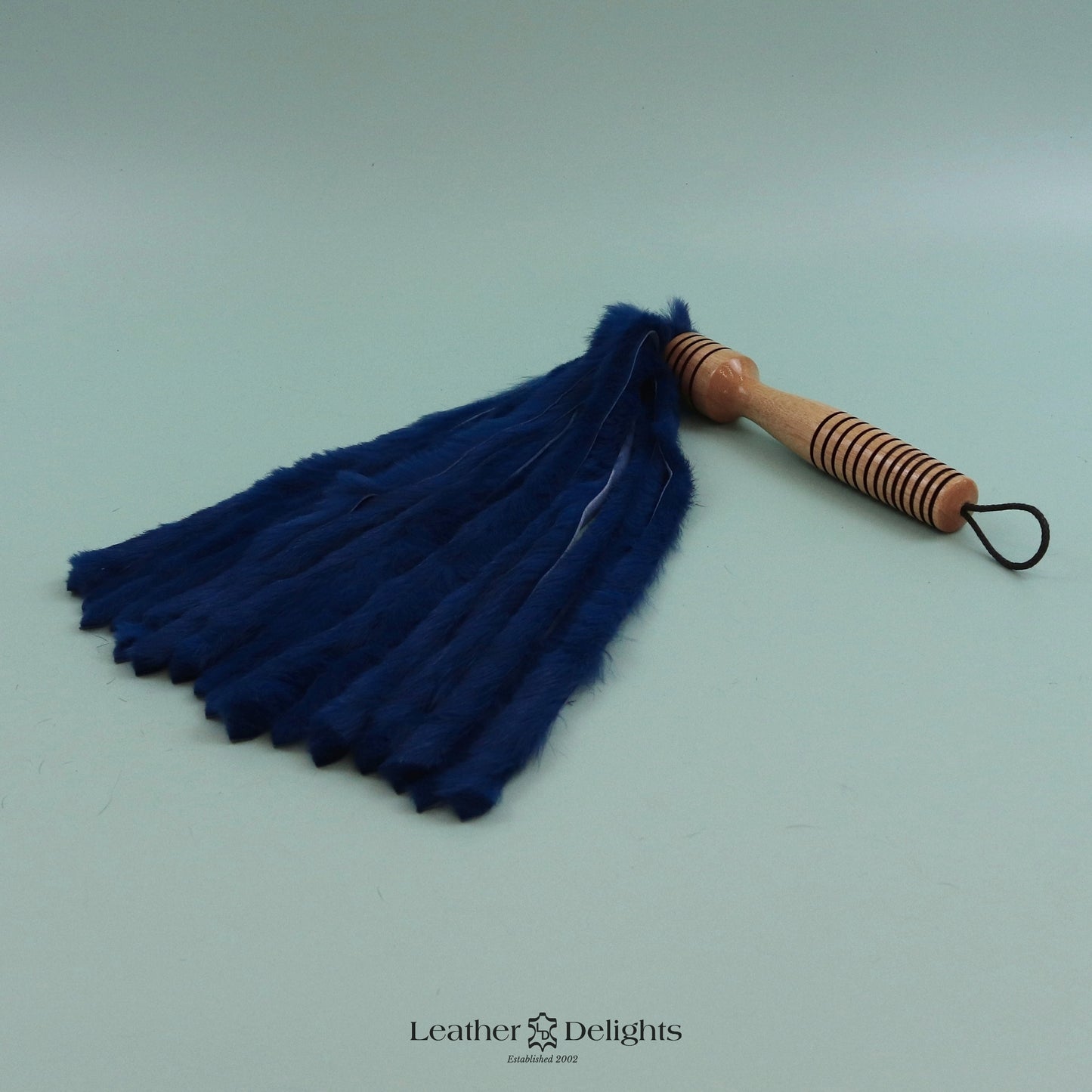 Royal Blue Rabbit Fur Flogger