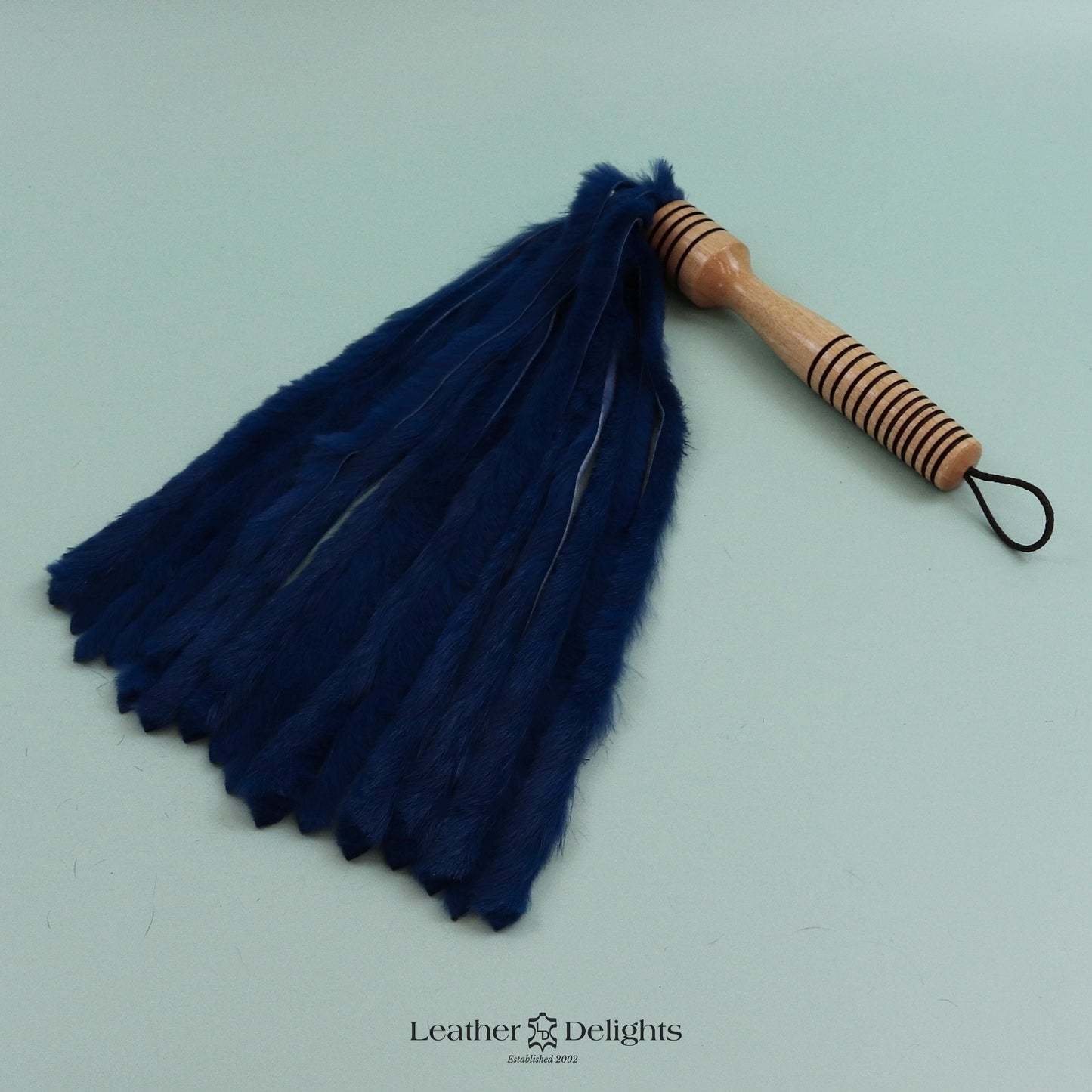 Royal Blue Rabbit Fur Flogger