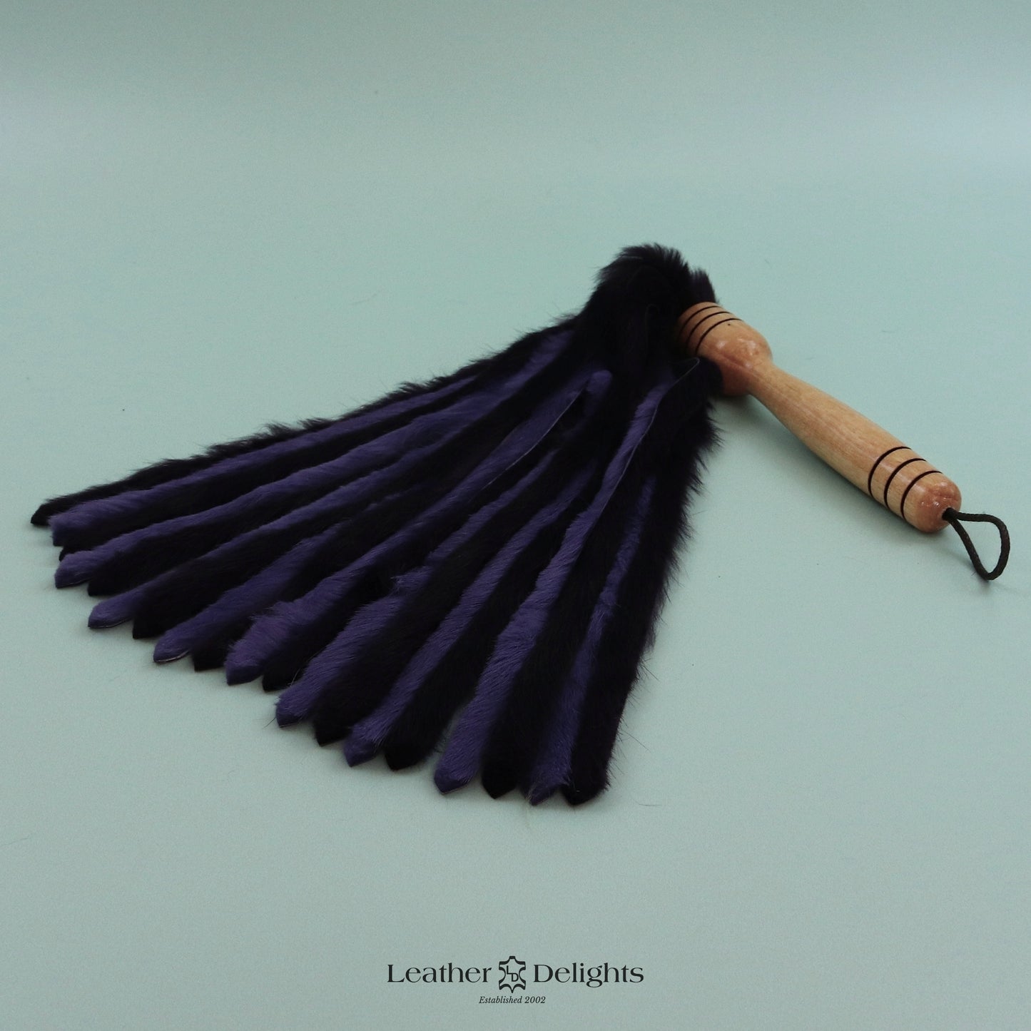 Purple & Violet Rabbit Fur Flogger