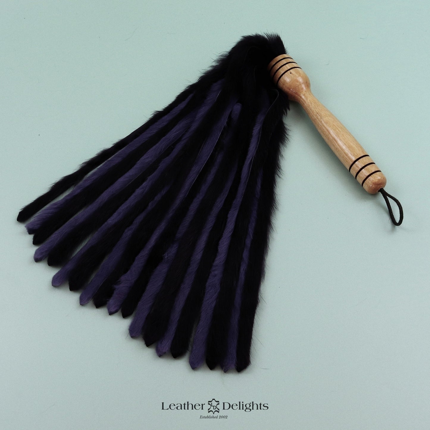 Purple & Violet Rabbit Fur Flogger