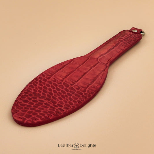 Shoe Sole - Red Crocodile Print Leather