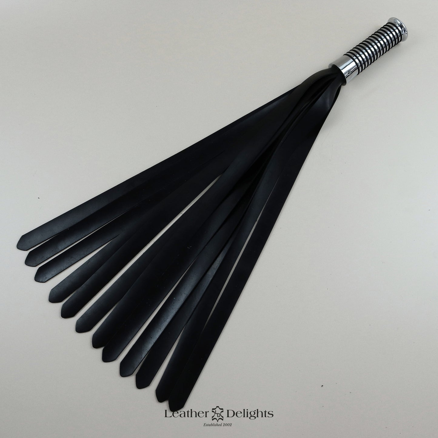 Rubber Flogger with Silver Handle