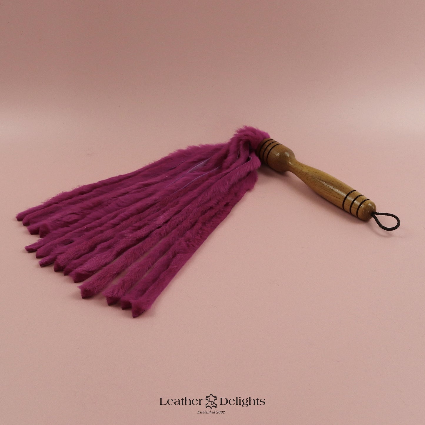 Fuscia Rabbit Fur Flogger