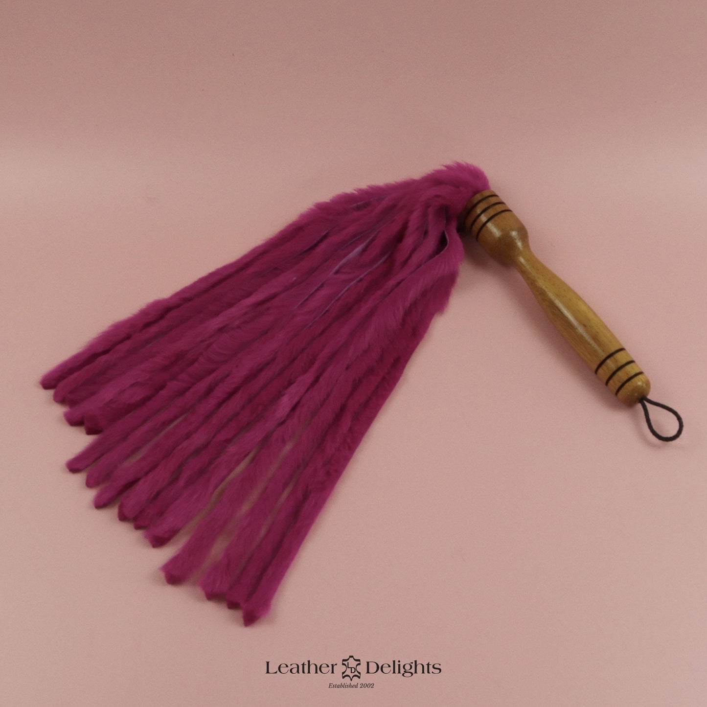 Fuscia Rabbit Fur Flogger