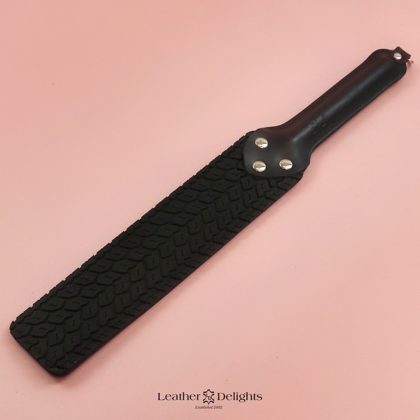 Punishment Paddle - Branded Purple Pull Up Leather & Tyre Tread Rubber