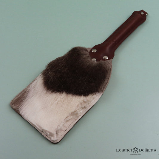 Booty Beater - Tan Leather & Hair on Hide Reindeer with a Tan Handle