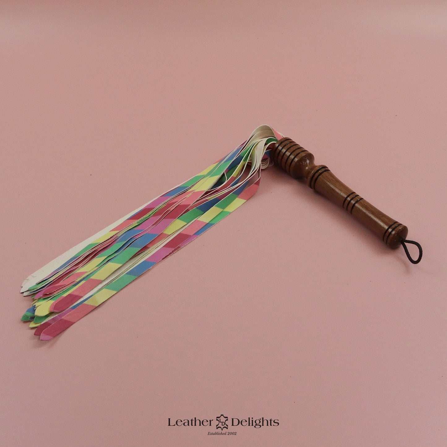 Rainbow Lambskin Flogger