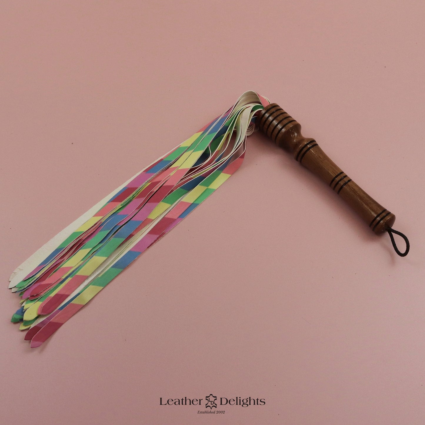 Rainbow Lambskin Flogger