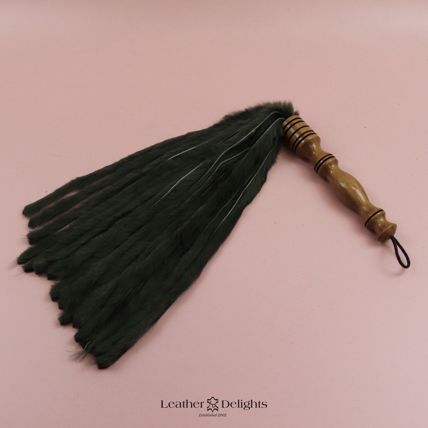 Forrest Green Rabbit Fur Flogger