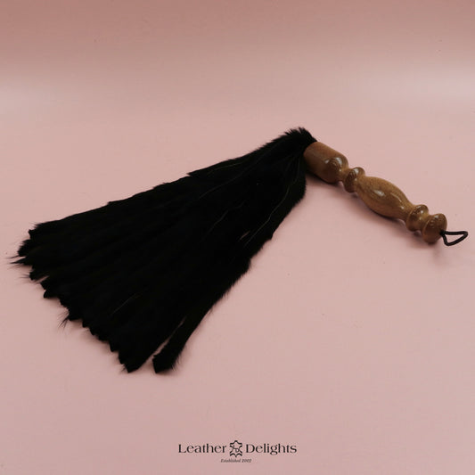 Black Rabbit Fur Flogger