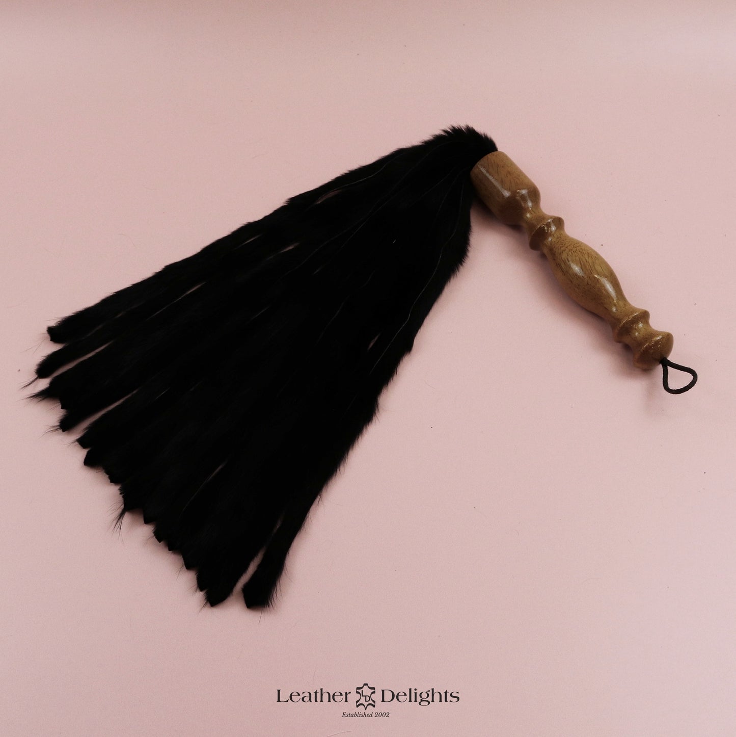 Black Rabbit Fur Flogger