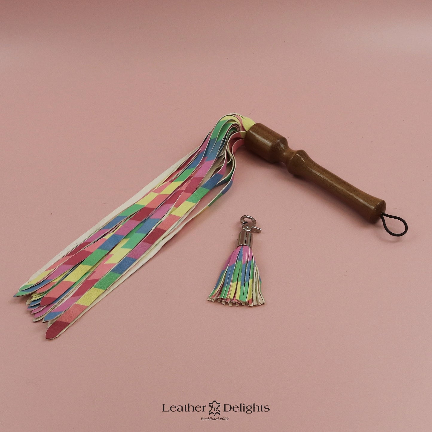 Rainbow Lambskin Flogger