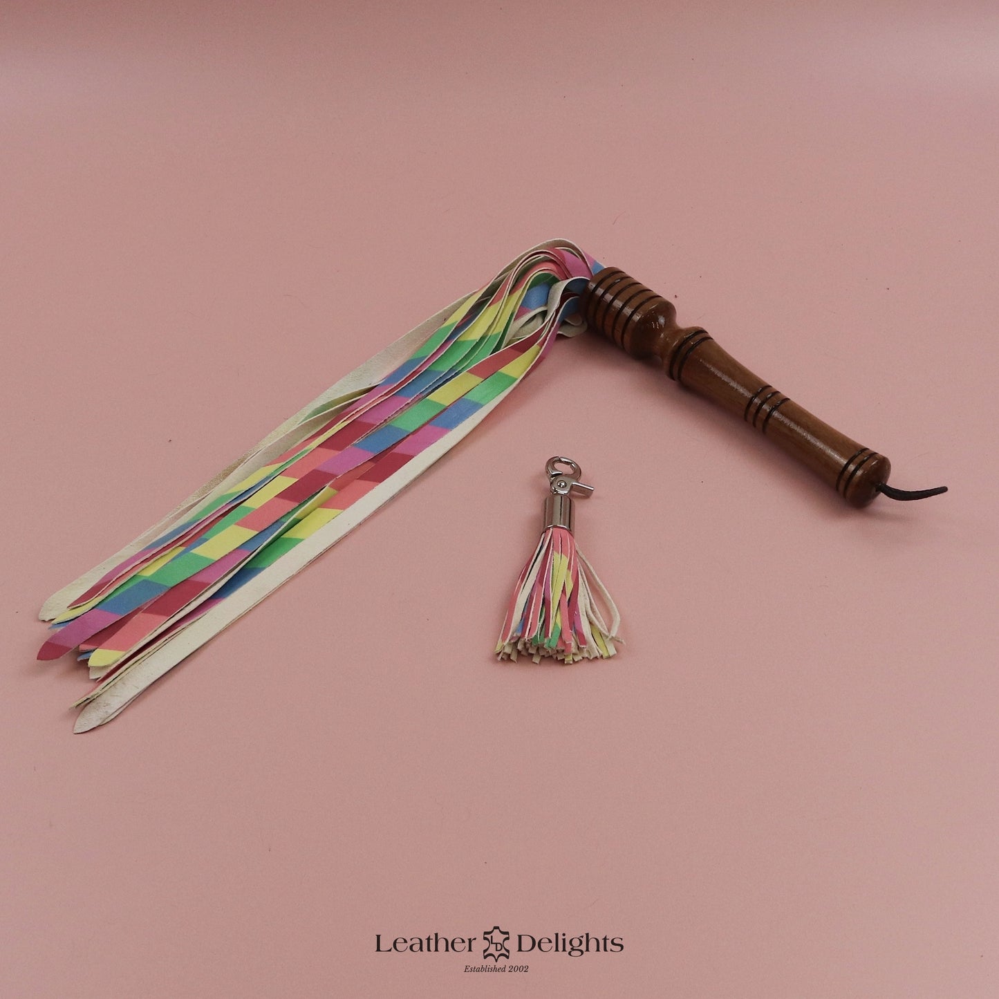 Rainbow Lambskin Flogger