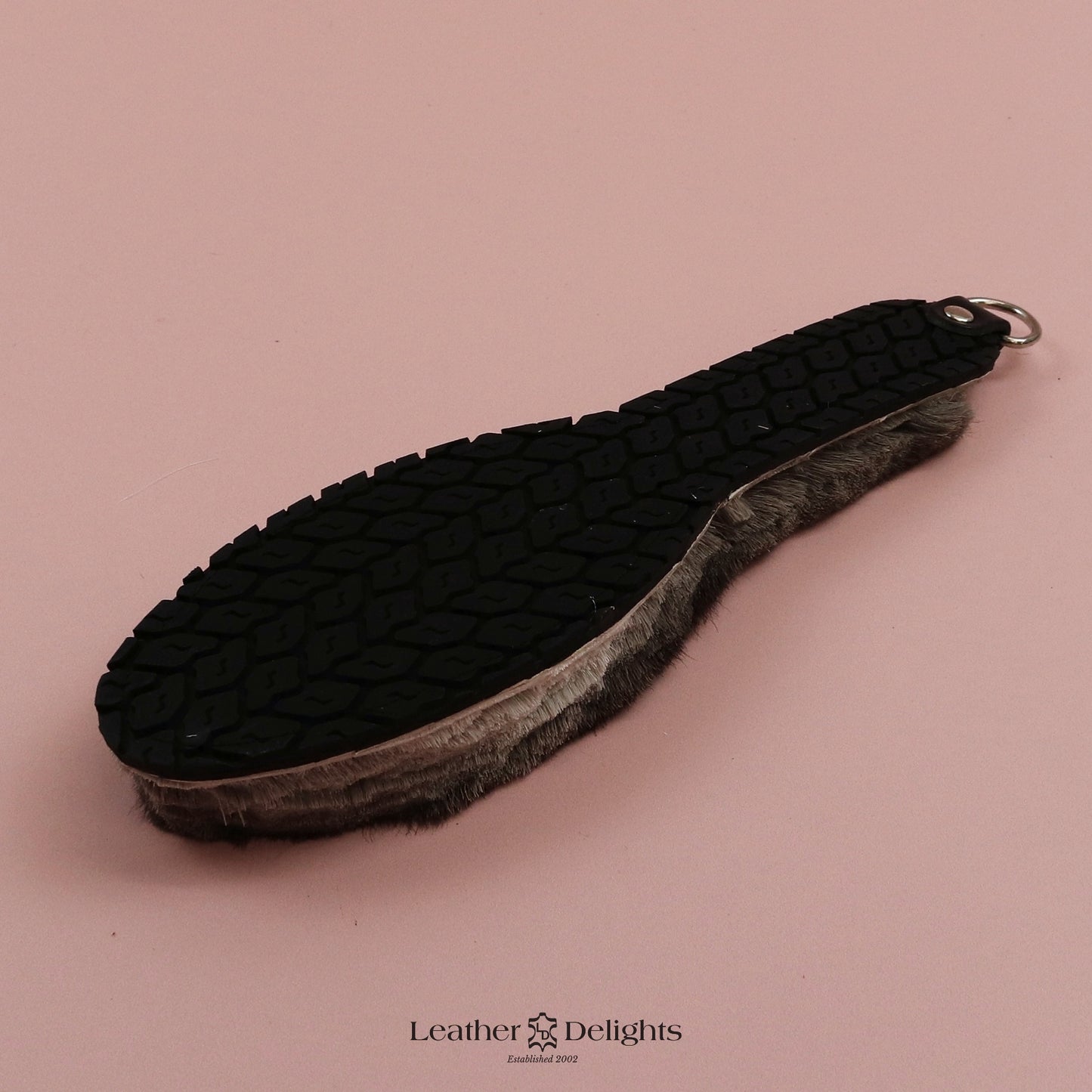 Shoe Sole Paddle - Black Tyre Tread Rubber & Hair on Hide Reindeer