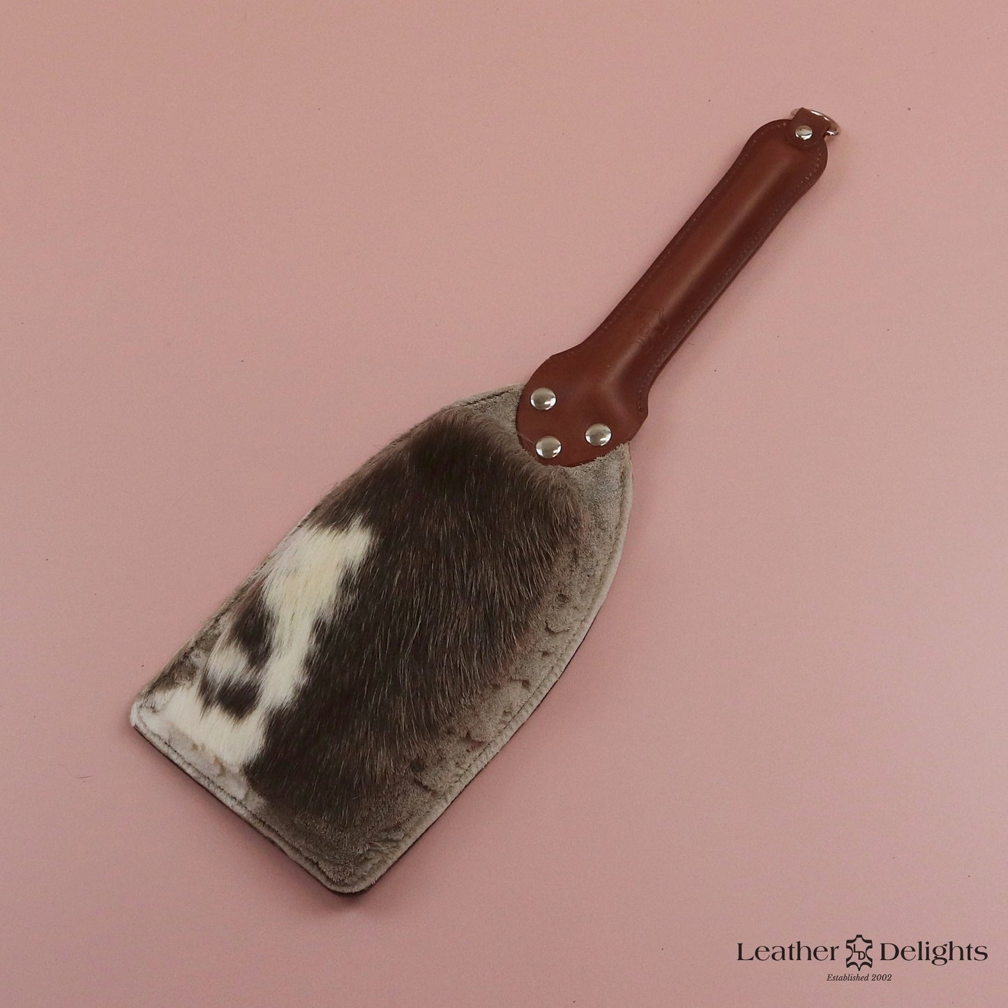 Booty Beater - Brown Leather & Hair on Hide Reindeer with Tan Handle