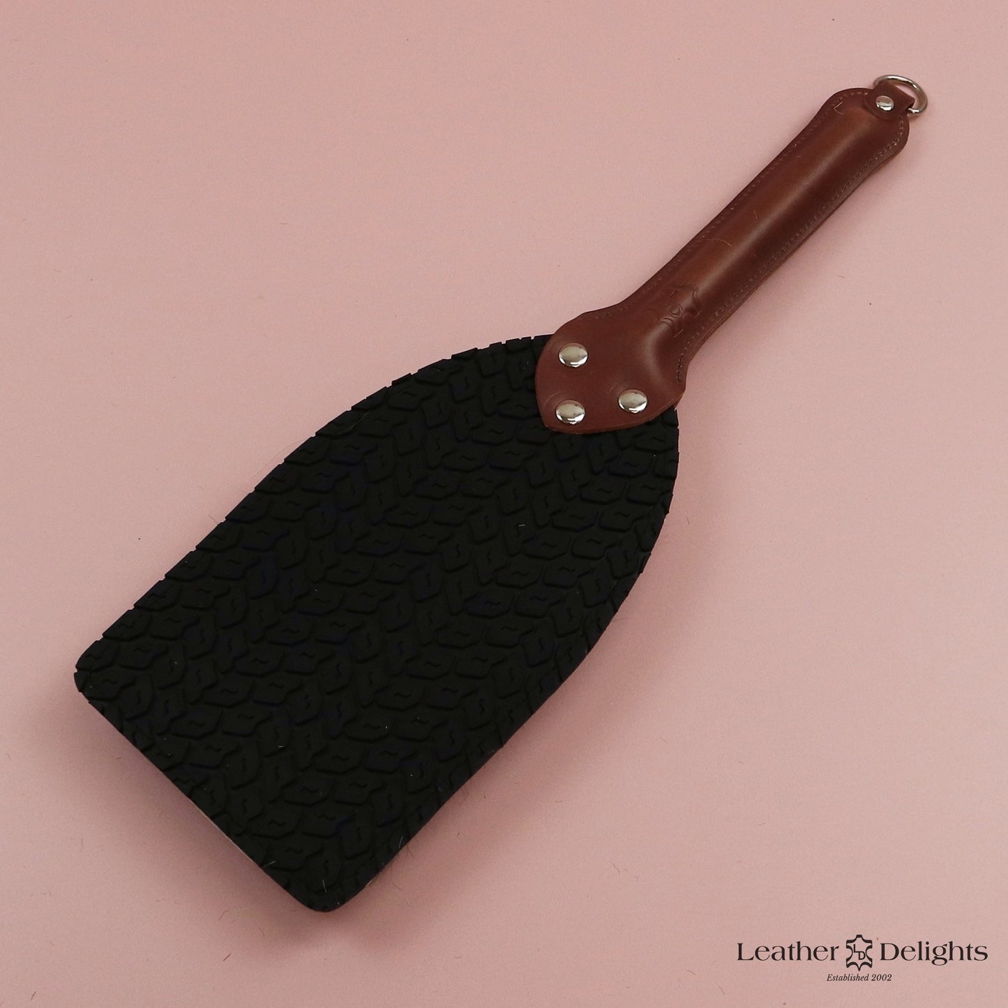 Booty Beater - Black Tyre Tread Rubber & Hair on Hide Reindeer with Tan Handle