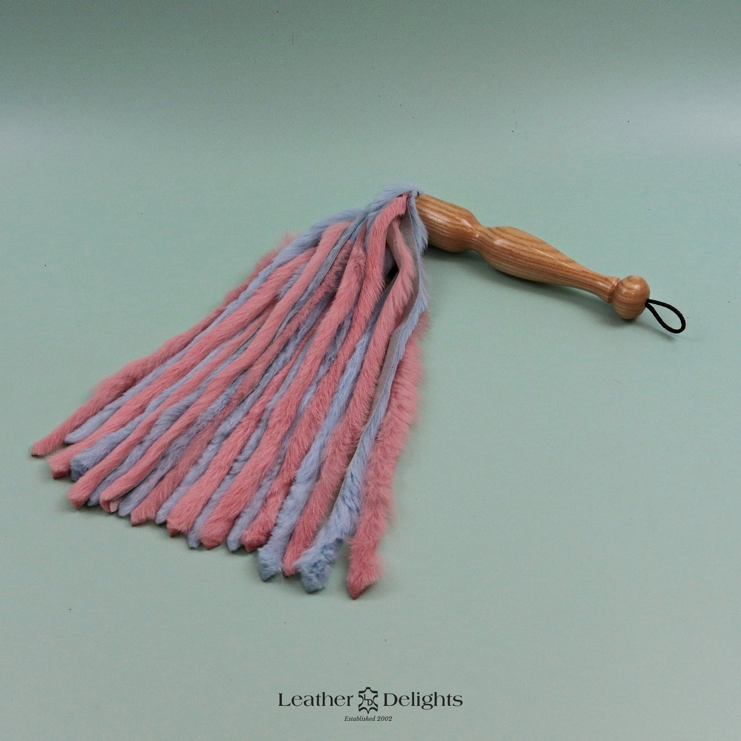 Baby Blue & Baby Pink Rabbit Fur Flogger