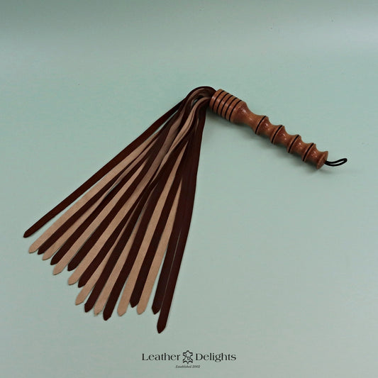 Soft Brown & Cream Leather Flogger