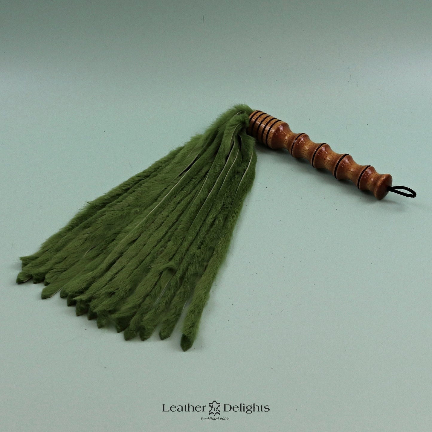 Green Rabbit Fur Flogger